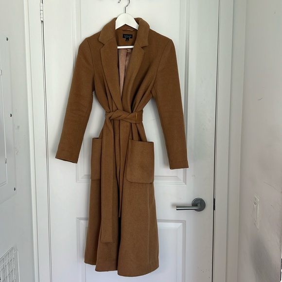 Topshop brown coat - size US 4 - Picture 3 of 16